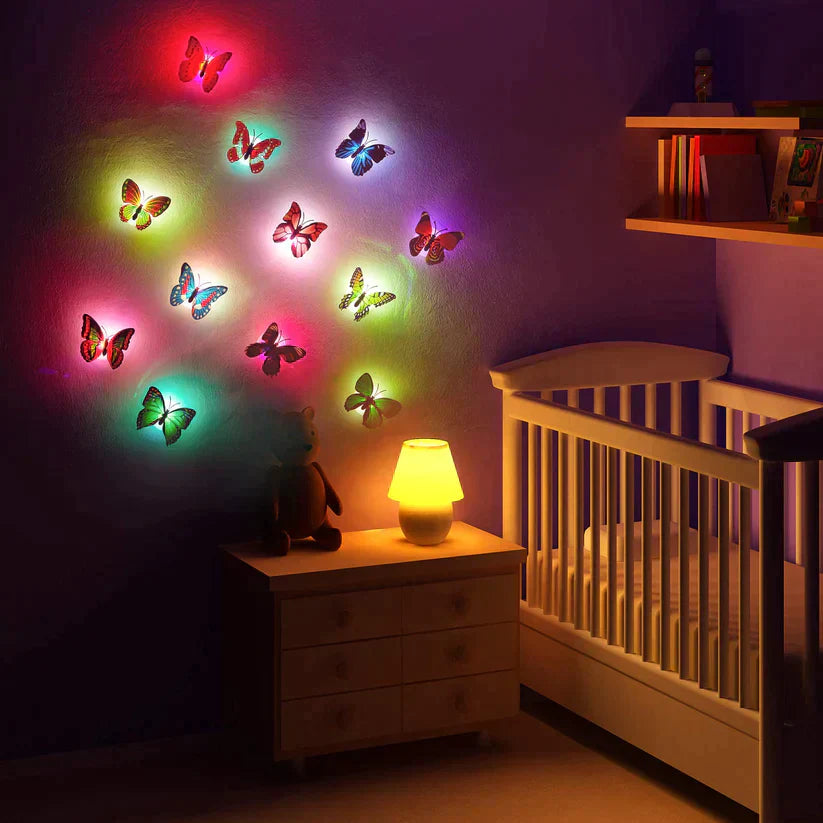 LED Butterfly Lights Wall Stickers (pack of 10)