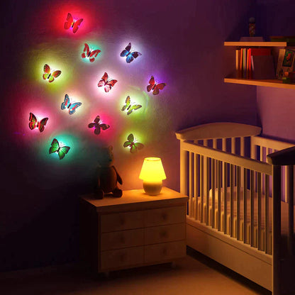 LED Butterfly Lights Wall Stickers (pack of 10)