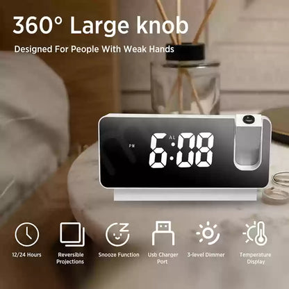 LED Projection Alarm Clock
